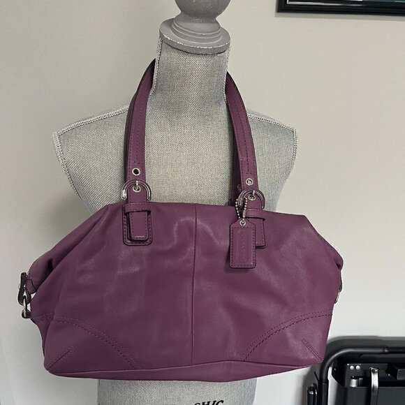 Coach F17220 Soho Purple Leather Shoulder Bag EUC - Picture 1 of 6
